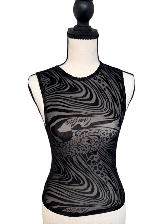 I.AM.GIA Tops - I Am Gia Mesh Velvet Animal Print Top XS